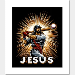 Savior of the Diamond: Jesus Baseball T-Shirt - Swing for Redemption Posters and Art